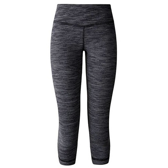 lululemon athletica Pants - Lululemon Wunder Under Crop II in Diamond Jacquard Space Dye Black Slate